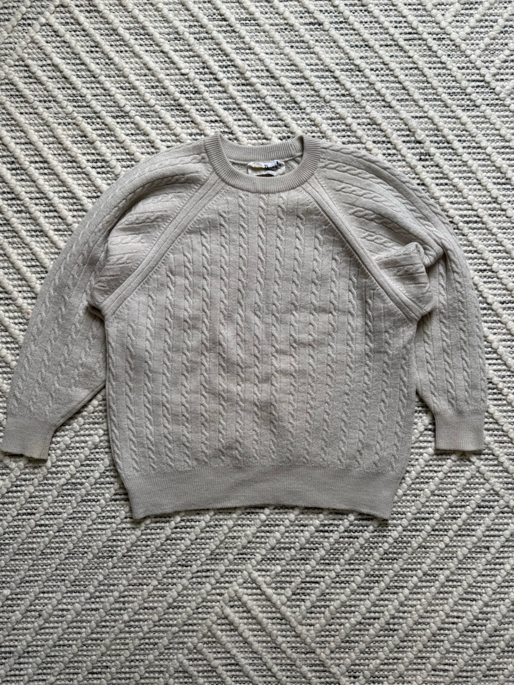 Pringle of Scotland 100% Lambswool Cable Knit Oatmeal Sweater Women’s Medium